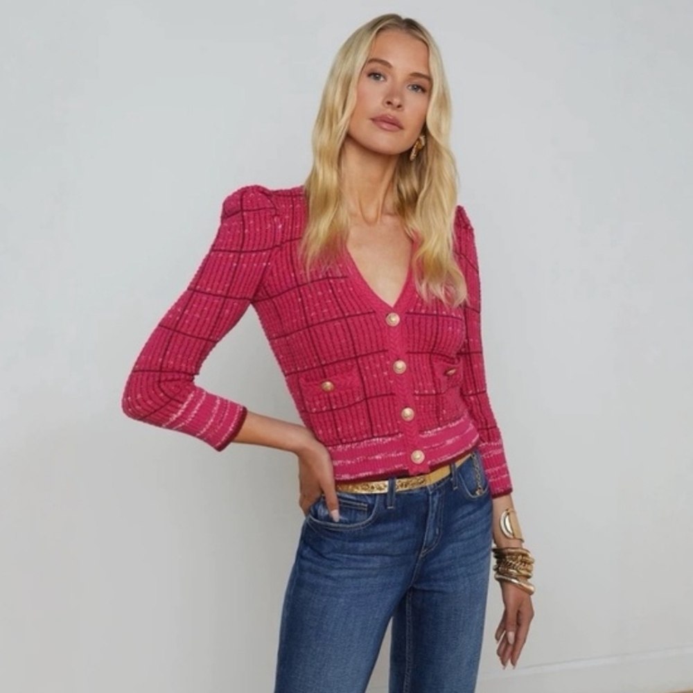 L'Agence Pink 'Jenni' Cardigan- Small